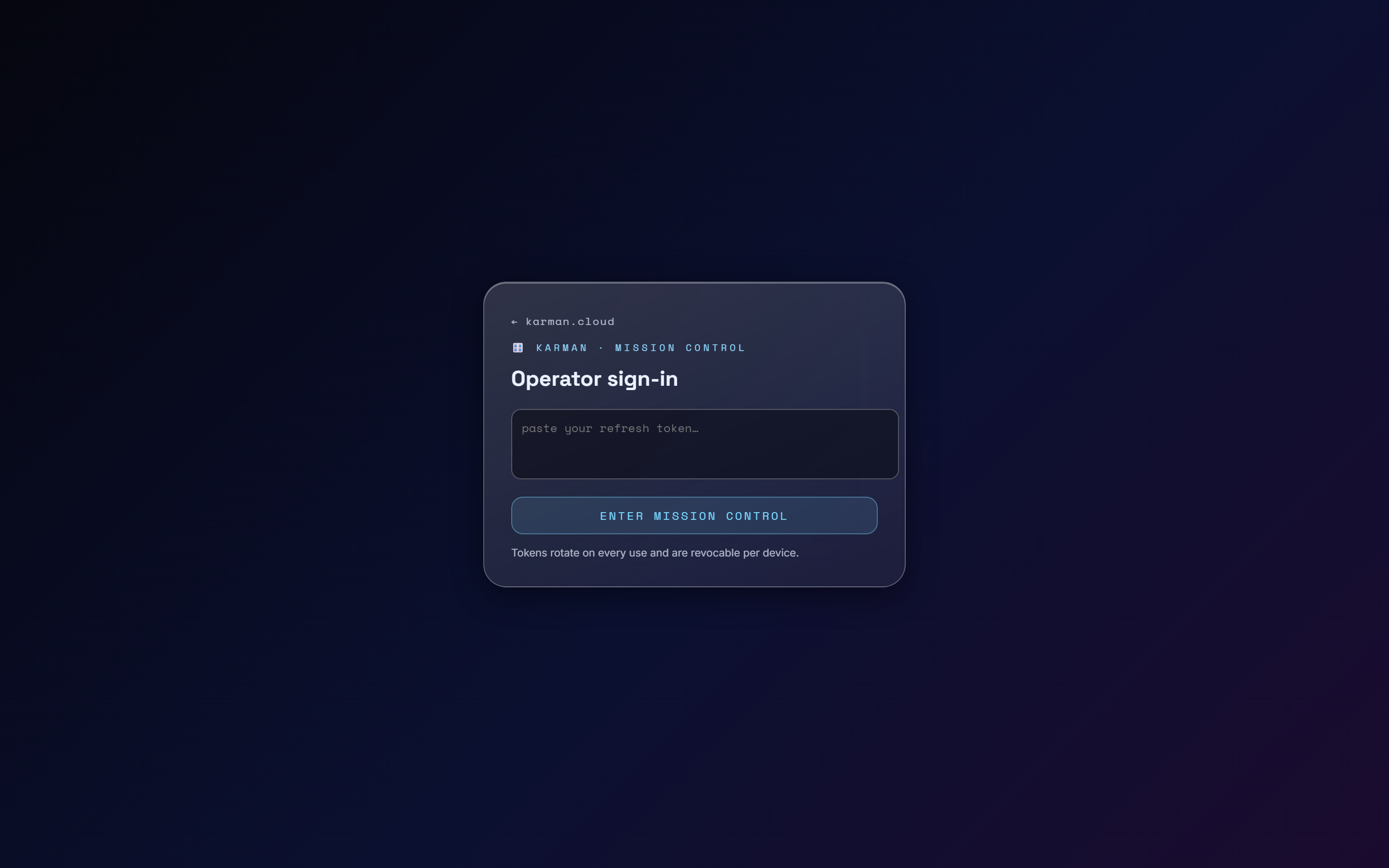 Operator sign-in
